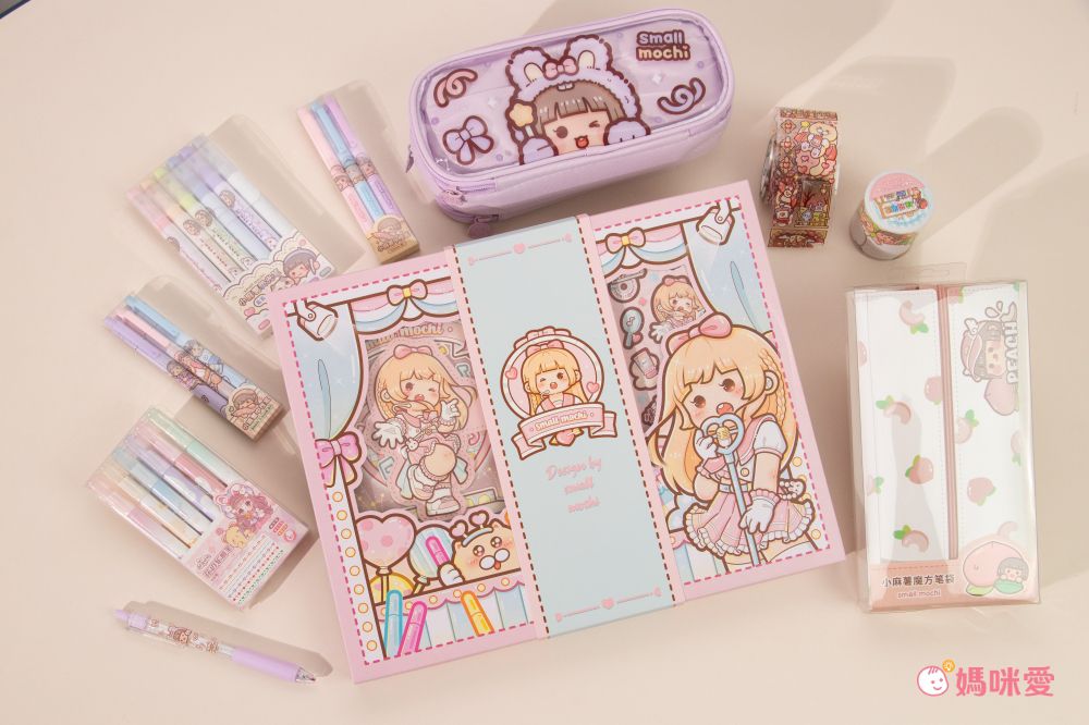 小麻糬手帳套裝禮盒-蜜桃甜甜 (33.3x26.3x3cm)