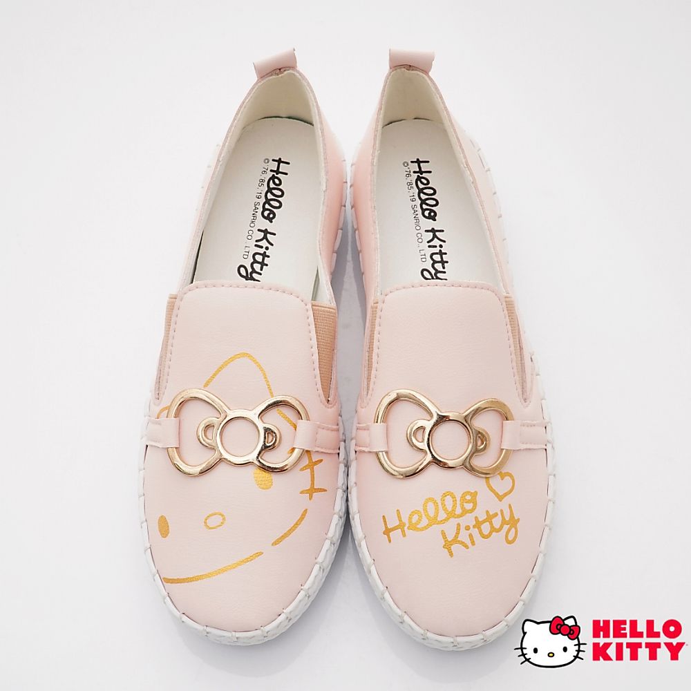 HELLO KITTY - 凱蒂貓皮質不對稱休閒鞋款(大童款)-粉