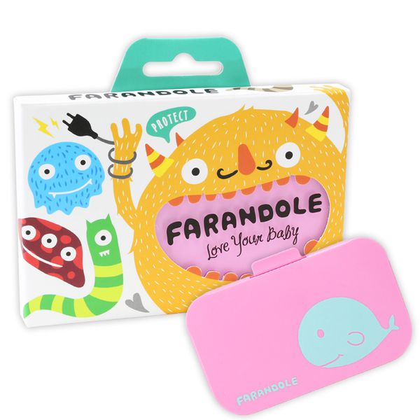 FARANDOLE 法紅荳 - 插座 & 開關安全防護蓋-可愛鯨魚款-粉紅