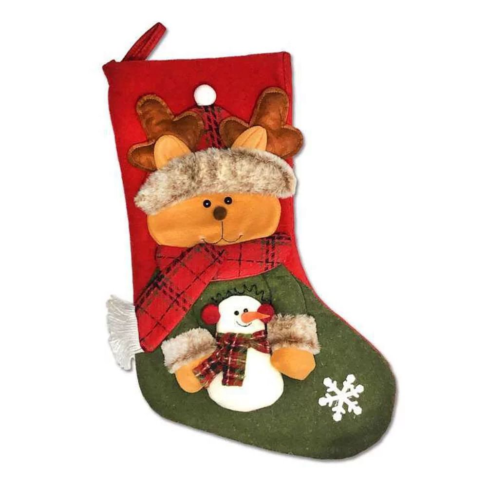 MODACore 摩達客 - 耶誕-紅綠系麋鹿抱雪人聖誕襪