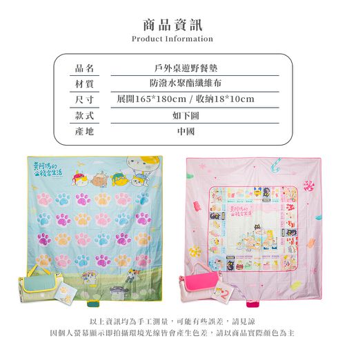 黃阿瑪的後宮生活【糖果大富翁】輕便野餐墊 沙灘墊 草地墊 野餐  餐墊 露營 桌游墊