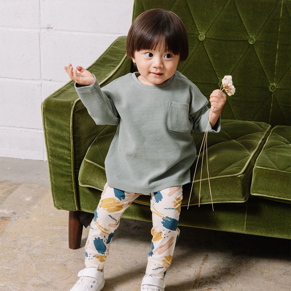 日本 ma lalumiere store - 人氣No.1 百搭印花薄款合身長褲-碎花-奶油黃