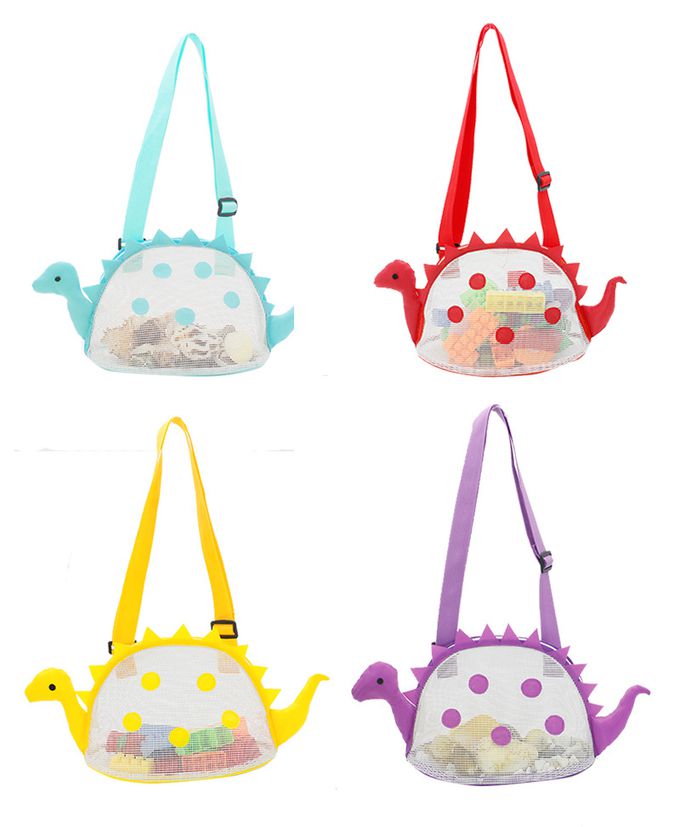 立體造型兒童斜背玩沙包-小恐龍-紫色 (18x10x15cm)