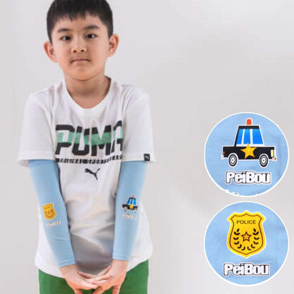 貝柔 Peilou - 兒童高效涼感防蚊抗UV袖套-警車