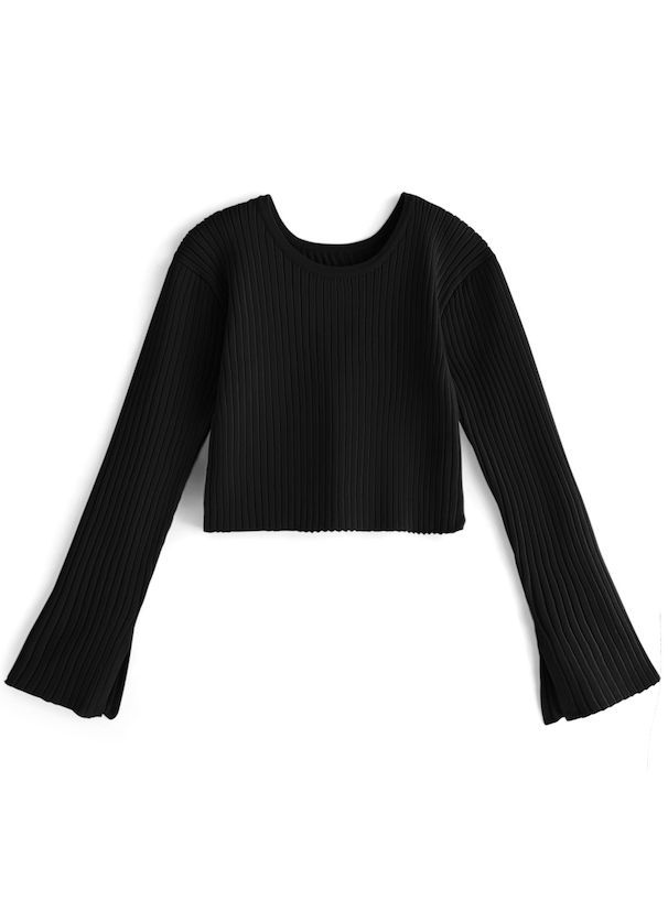 日本 GRL - 甜美交叉短版羅紋針織上衣-粉 (F)