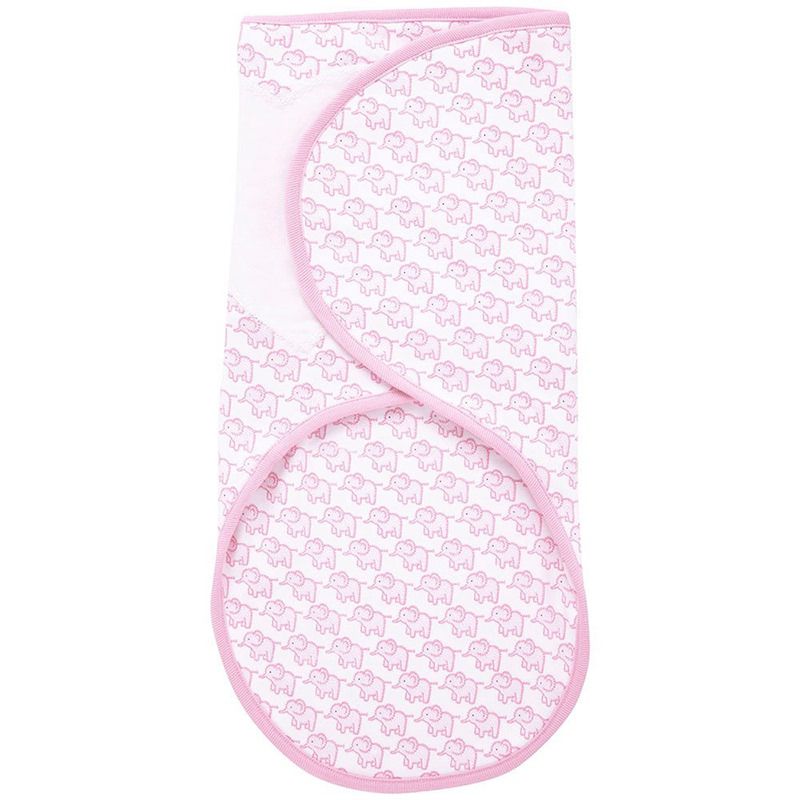 英國 JoJo Maman BeBe - 100%純棉懶人包巾(可包覆肚子/雙腳)-淡粉大象