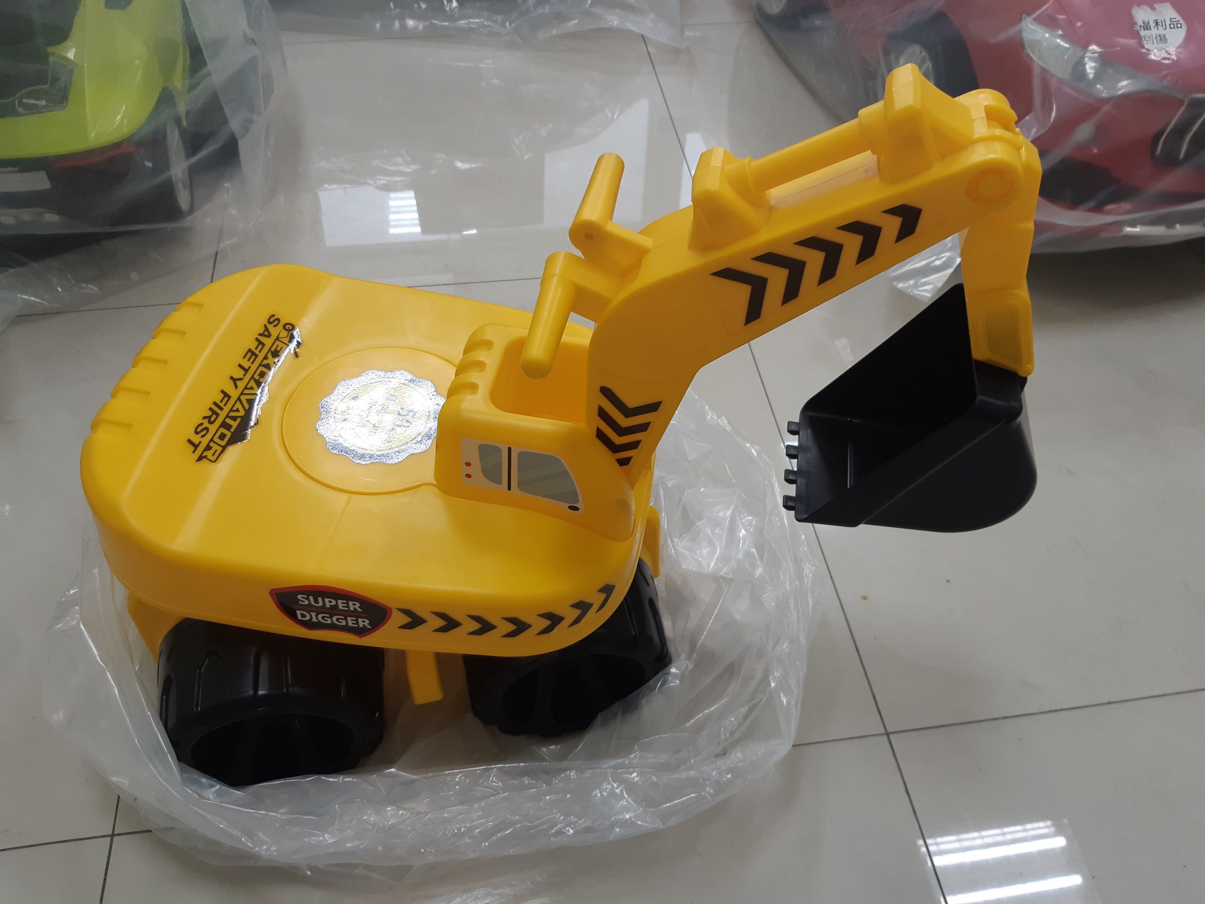 Ching Ching - 福利品-100%台灣製 二合一工程挖土機 學滑步車 CA-26-黃色