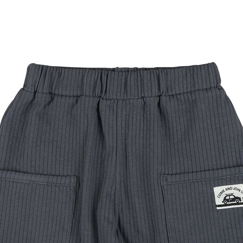 akachan honpo - 短褲 針織泡泡紗-深灰色