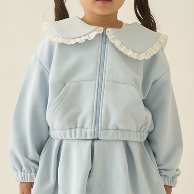 日本 Lycee mine - 可愛水手領荷葉邊外套-藍