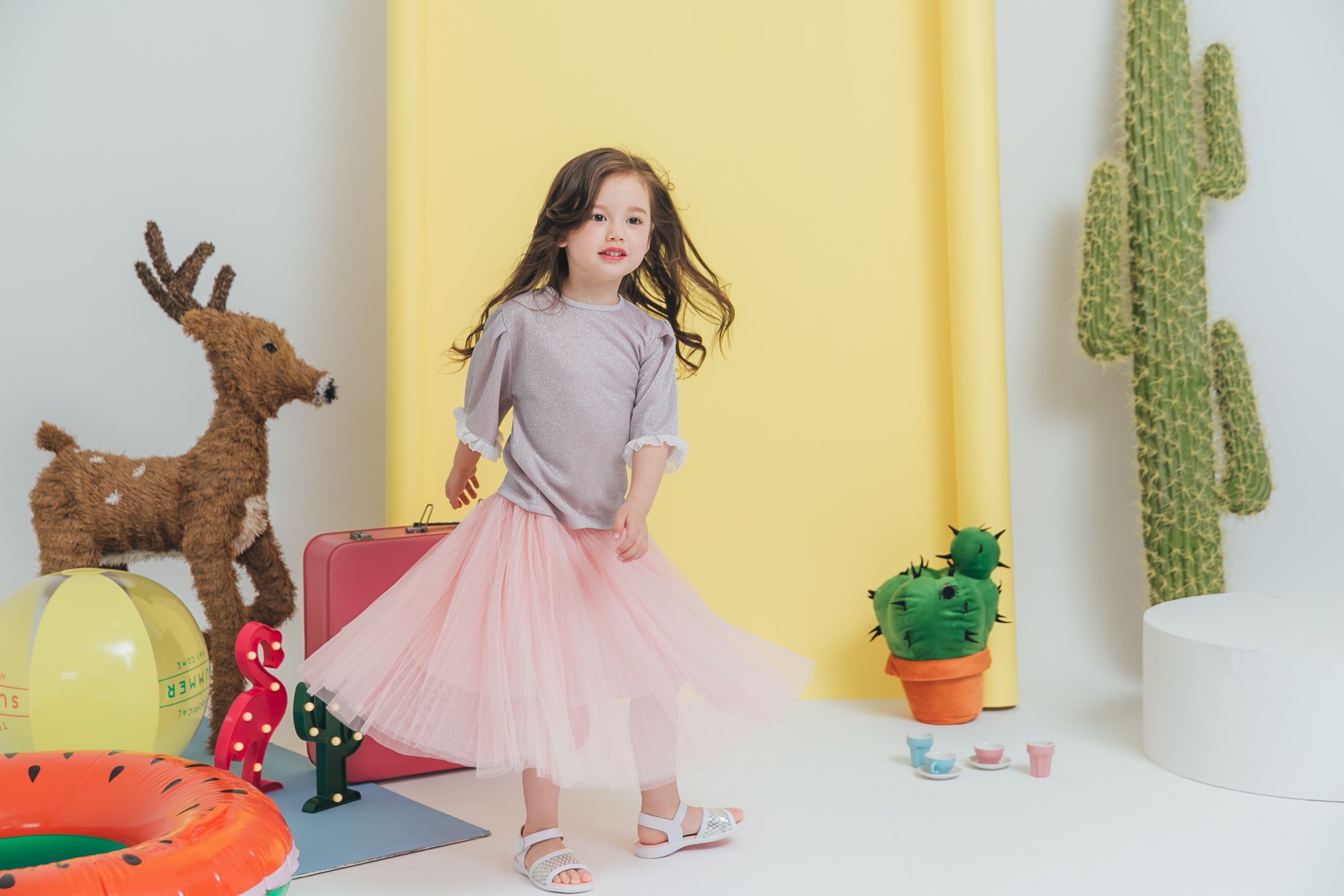 Peachy - 北鼻款*獨家訂製綿柔法式浪漫三層蓬紗裙-三層蓬版-蜜桃粉