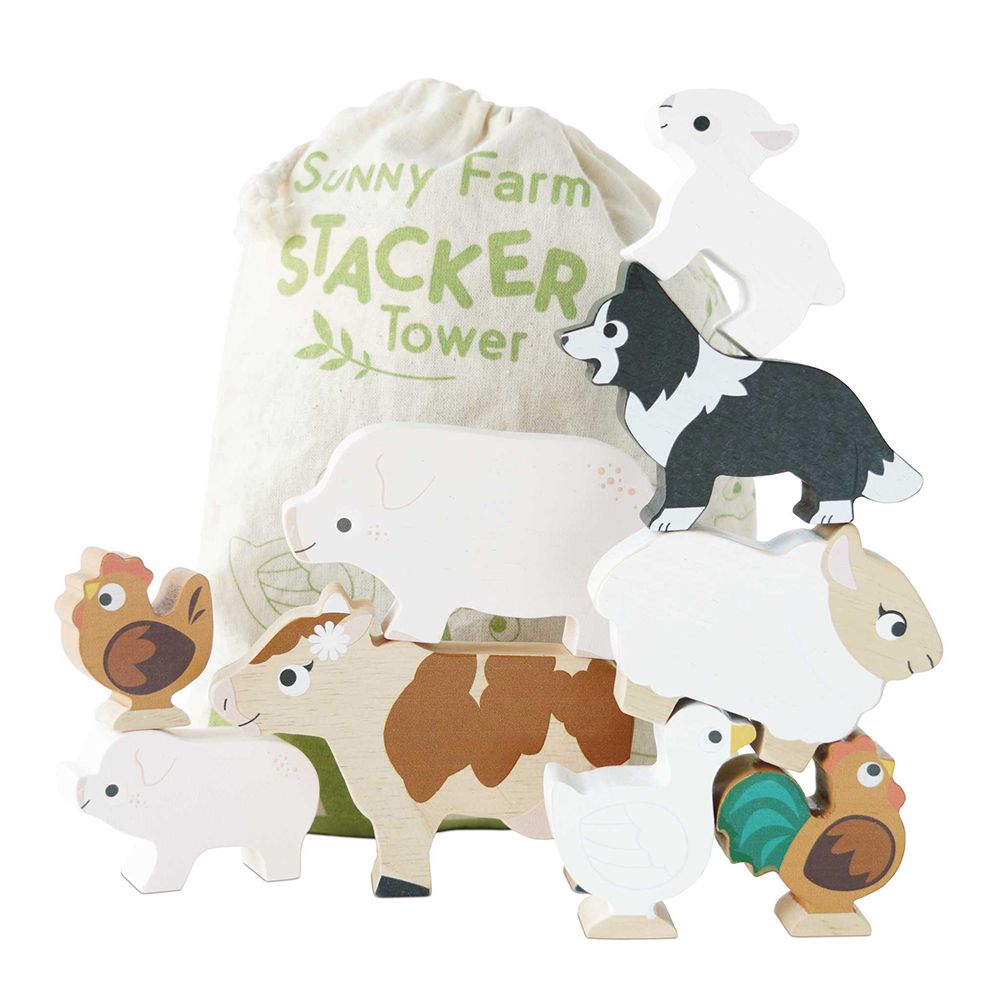英國 Le Toy Van - 農場動物疊疊平衡啟蒙玩具