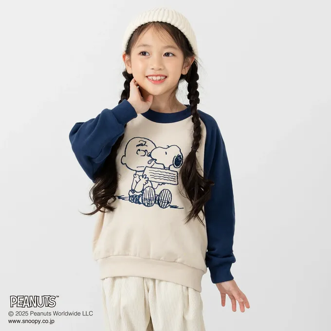 日本 Chil2 - 限定聯名 史奴比縮口長袖上衣-立體刺繡OLAF-炭灰