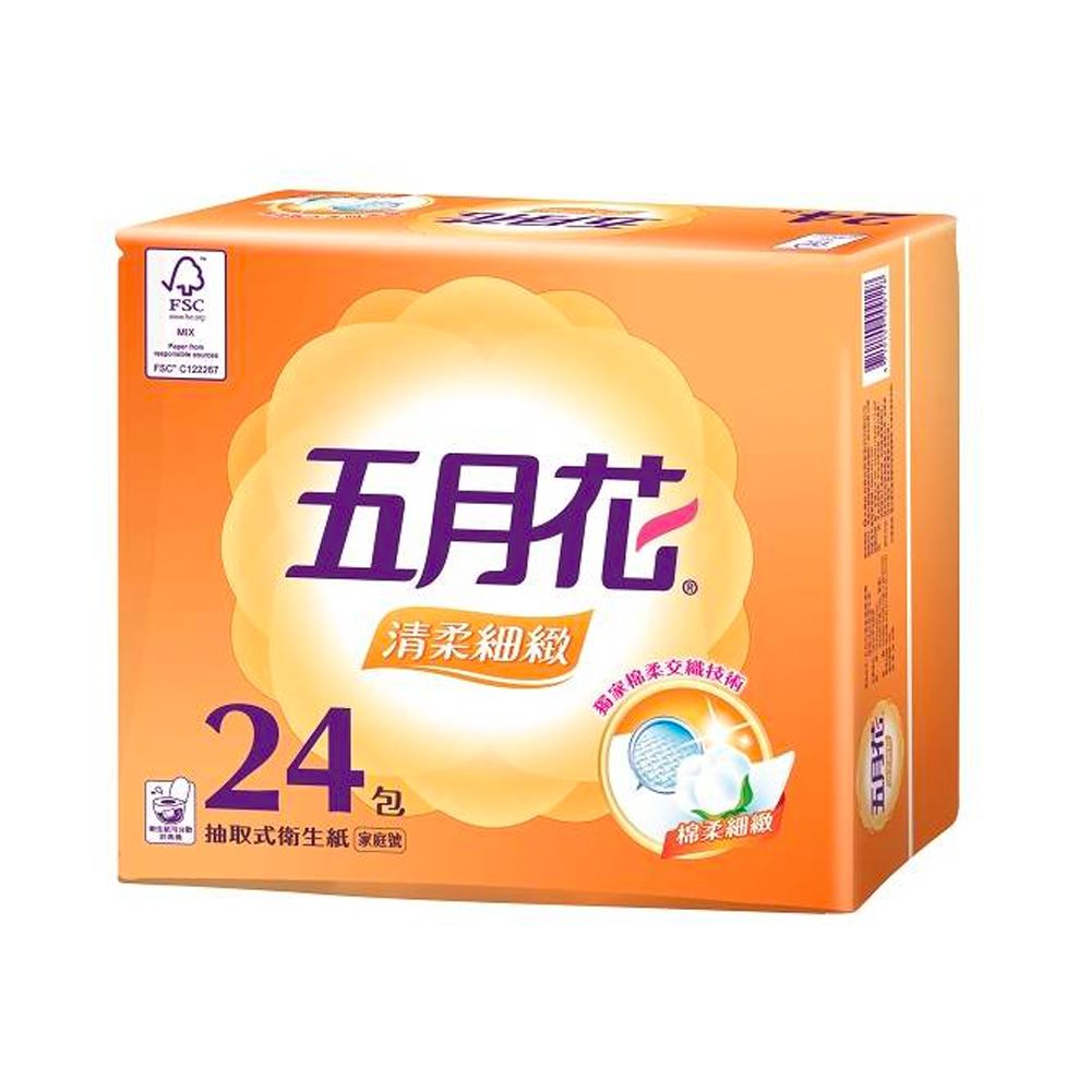 五月花 - 清柔細緻抽取式衛生紙 100抽x24包/串