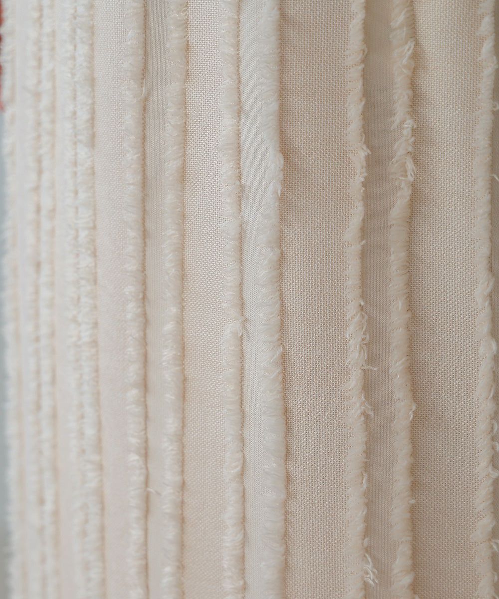 日本 Bab - 毛絨感直條顯瘦開叉長裙-黑