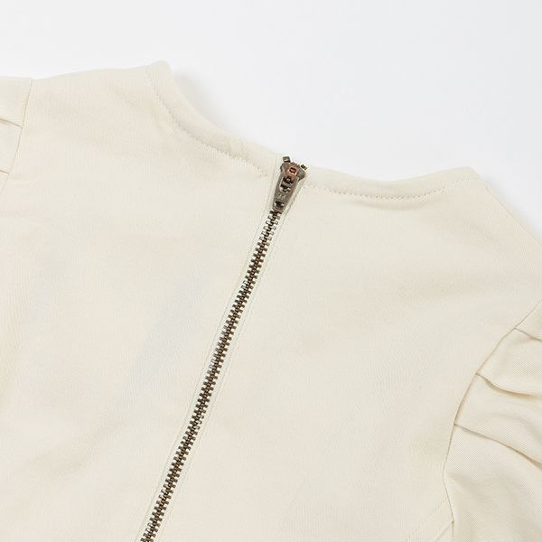 日本 petit main - 聯名款 俏麗蝴蝶結口袋長袖洋裝-丹寧藍