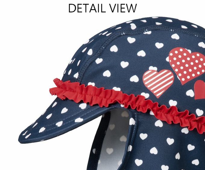 德國Playshoes - 抗UV防曬水陸兩用遮頸帽-愛心