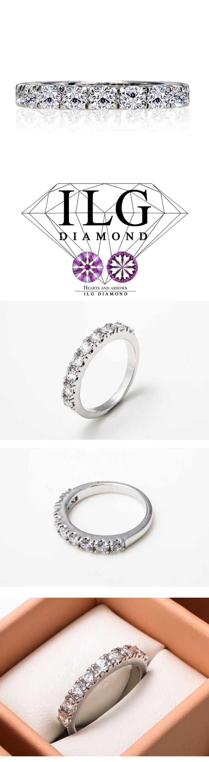 美國ILG鑽飾 - 0.10克拉 Cadenza 寬版線戒-鑽飾第一品牌 唯一永久保固鑽體的名譽商家【RiP25】-加贈高級珠寶級絨布盒1個-外國抗敏材質電鍍頂級白K金色