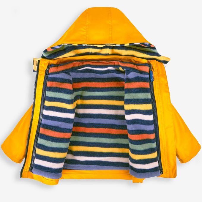 英國 JoJo Maman BeBe - 四合一多功能防水保暖連帽外套-黃色綵帶