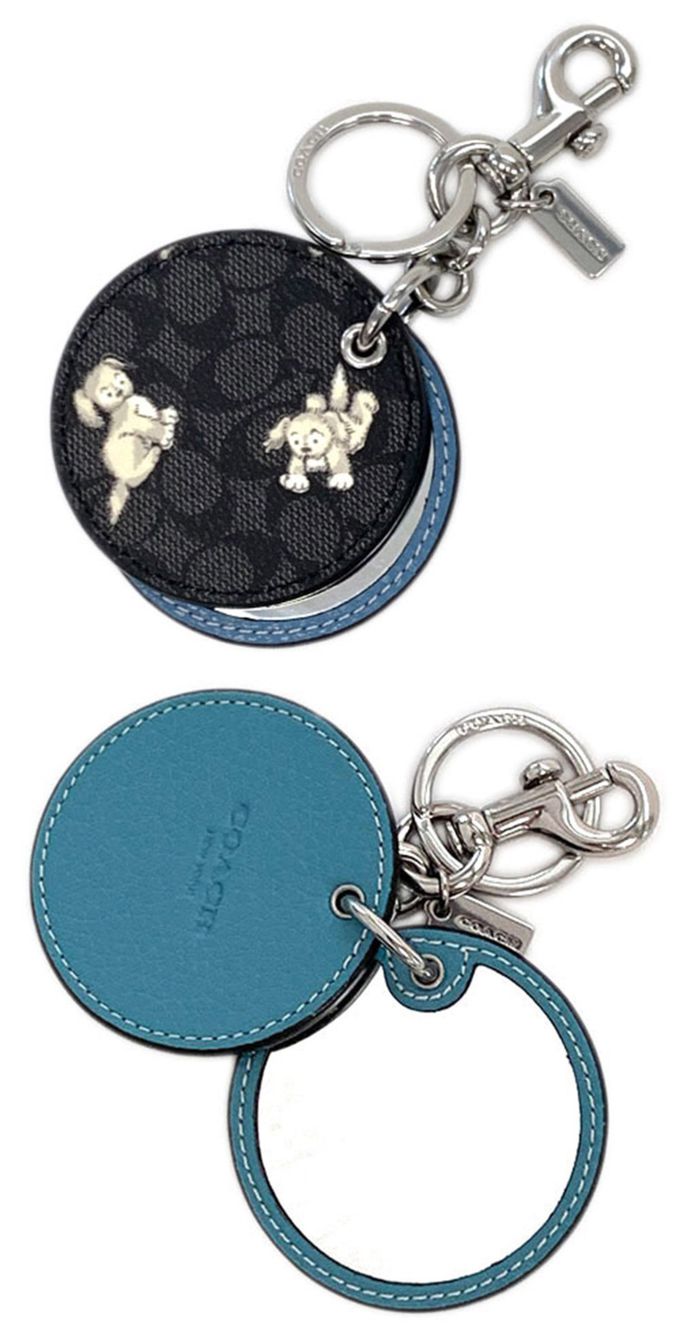 COACH - 印花皮革鑰匙圈 (狗狗)