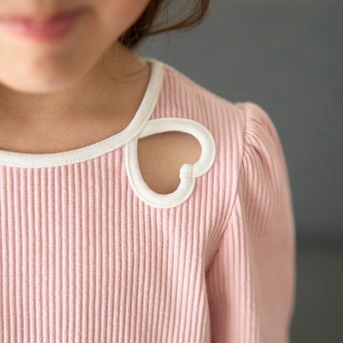 日本 Lycee mine - 愛心鏤空羅紋長袖上衣-白