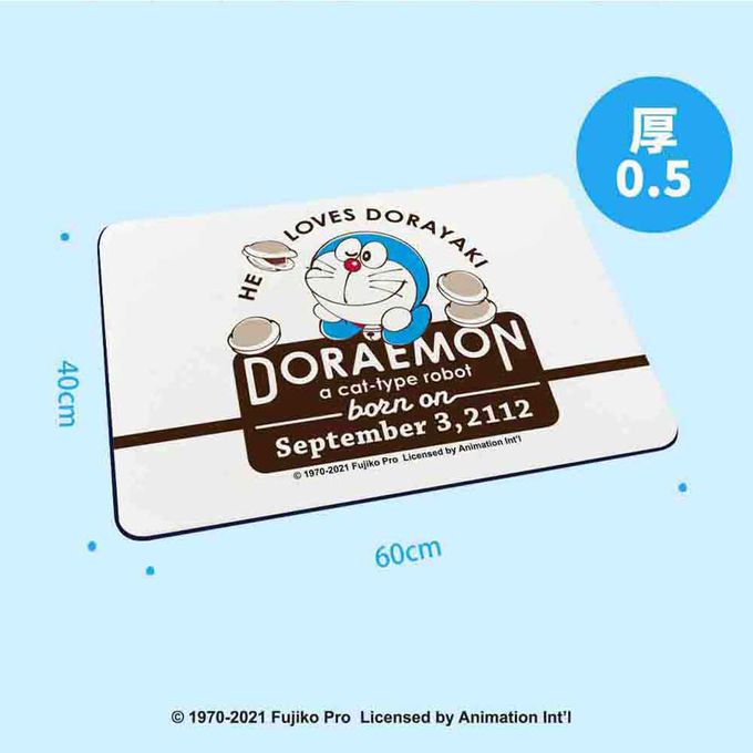 收納王妃 - 哆啦a夢【經典款】 珪藻土軟式吸水地墊 浴室地墊 腳踏墊 吸水墊60X40X0.5cm