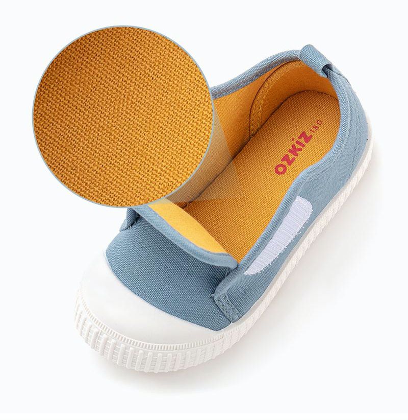 韓國 OZKIZ - 裝飾鞋帶簡約單色餅乾鞋-天藍