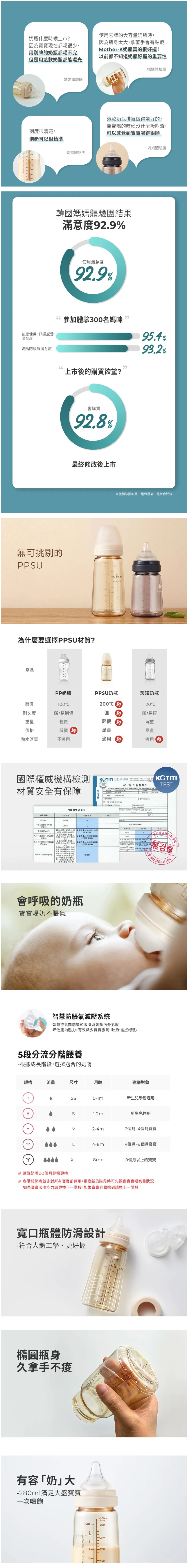 MOTHER-K - 精粹極簡PPSU奶瓶-晨曦白-280ML