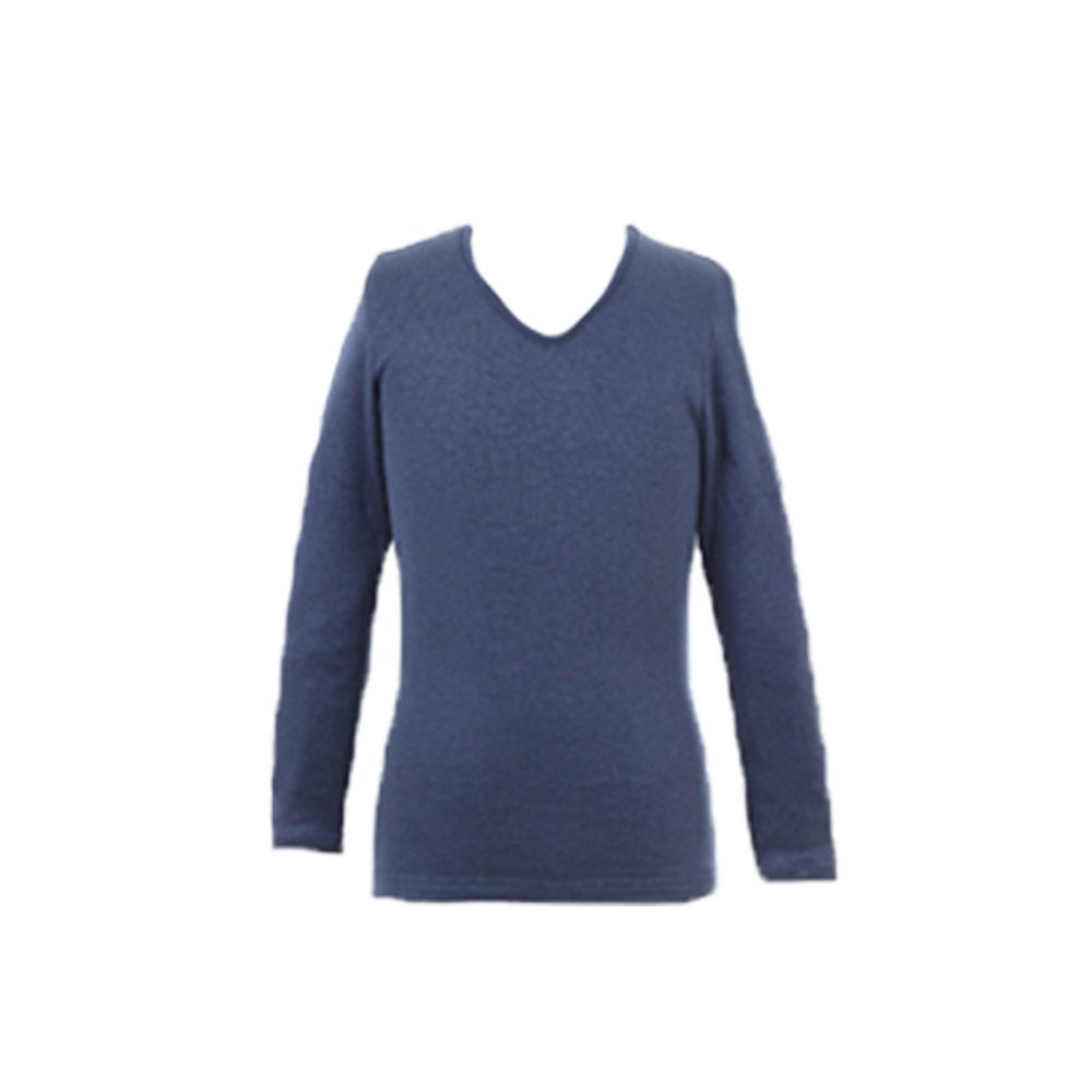 日本製 肌極保暖衣V領-男-深藍色