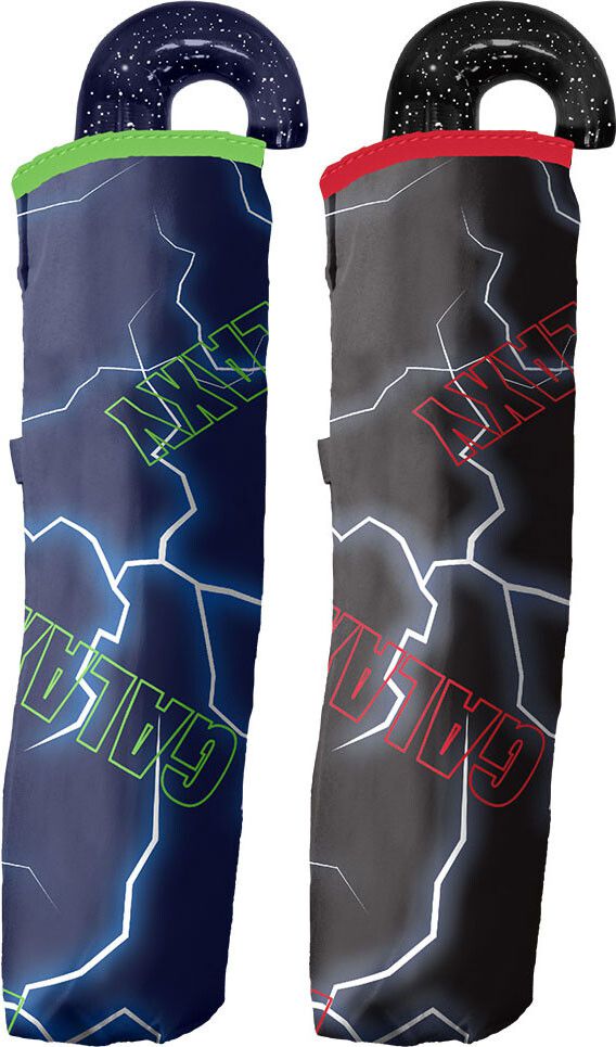 日本中谷 - 輕量透明窗兒童雨傘/折疊傘-閃電-黑 (55cm(身高130cm以上))