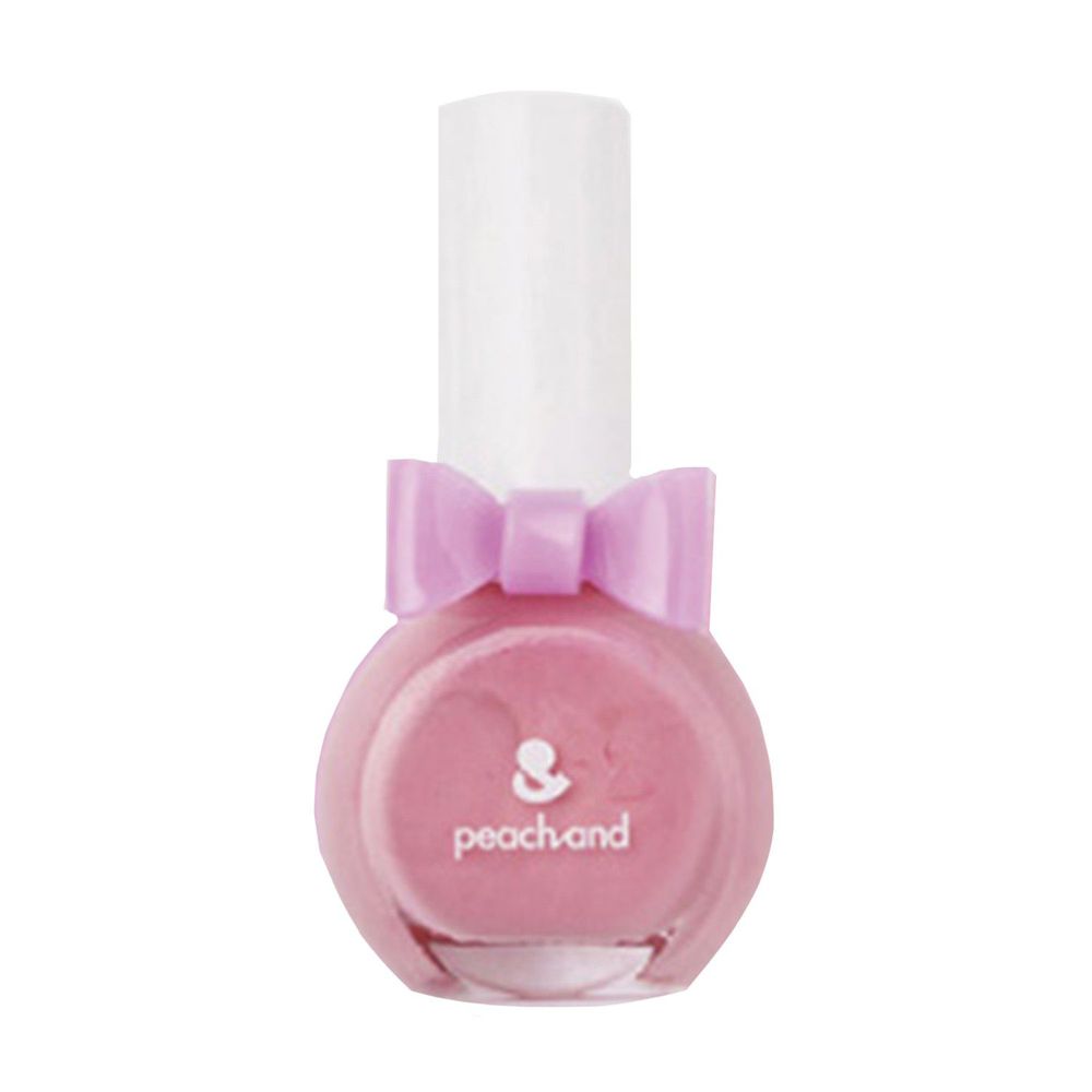 韓國 Peach and - 兒童安全水溶性蝴蝶結指甲油(附戒指)-43泡泡糖公主粉-10ml