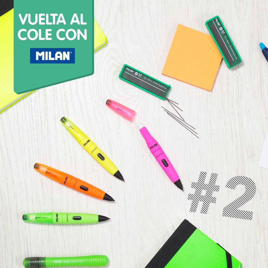 MILAN - 自動鉛筆_側壓式_0.9mm(2入)+0.9筆芯(1入)-自信橘/清翠綠