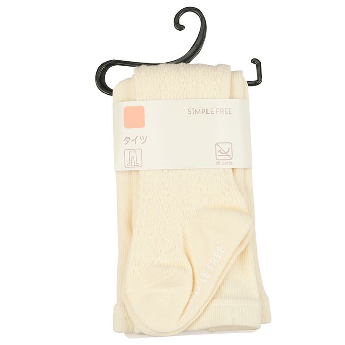 akachan honpo - 褲襪-凹凸編織-象牙白色