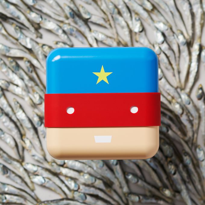 日本 TAK - 食育英雄便當盒-魚魚英雄(藍)