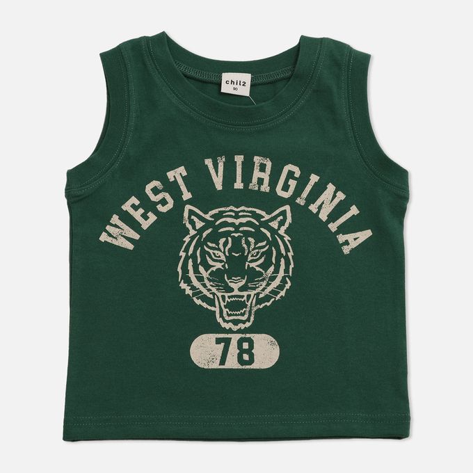 日本 Chil2 - [超低價] 100%棉 童趣印花背心上衣-復古車車-灰黑