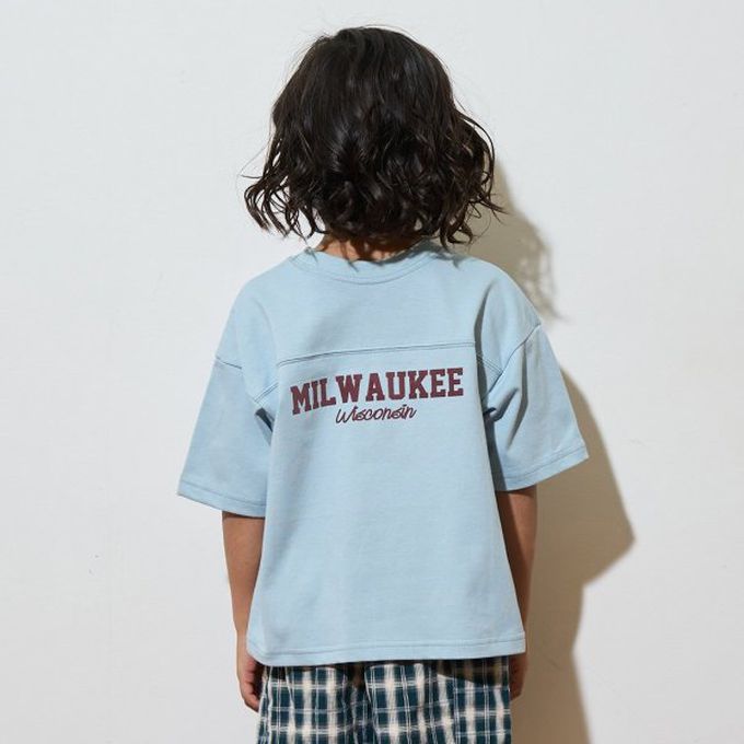 日本 b-ROOM - 正反都OK 落肩休閒T恤-字母L-白