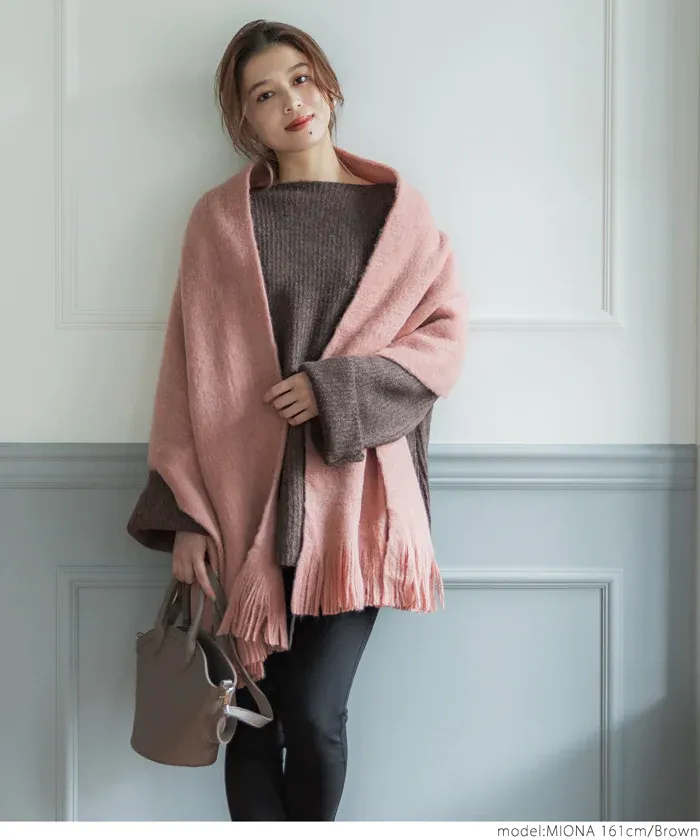 日本 COCA - ふあふあ 船型領柔軟寬鬆毛衣-炭灰