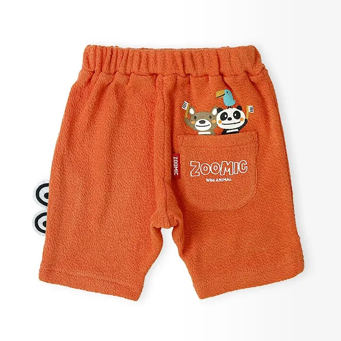 日本 ZOOLAND - 緹花針織立體圖案可愛短褲-幫鱷魚刷牙-黑