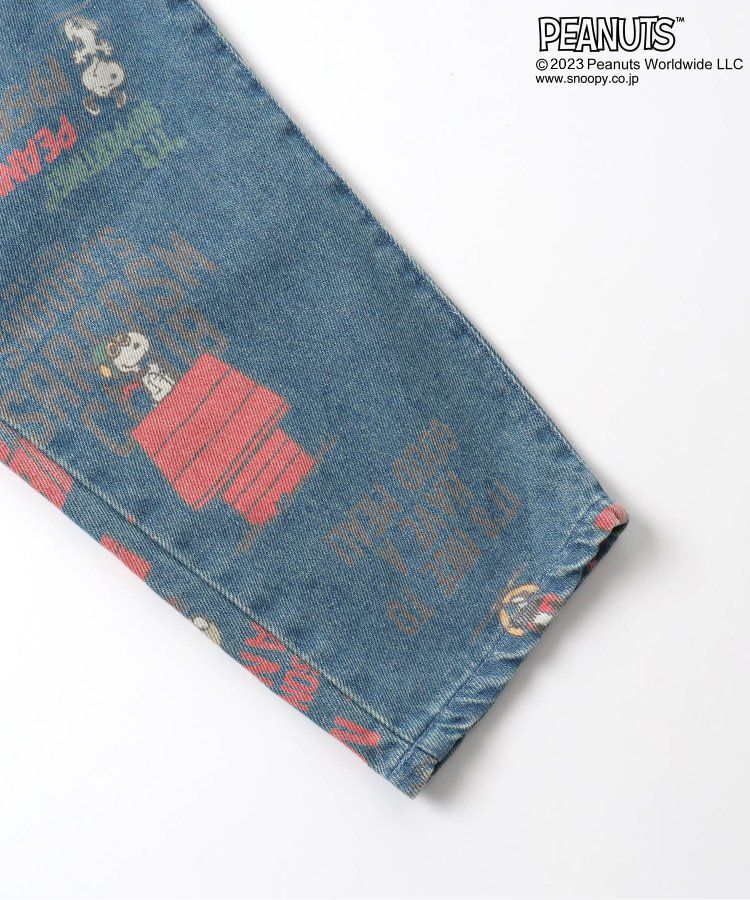 日本 BREEZE - SNOOPY聯名 滿版美式印花丹寧褲-牛仔藍