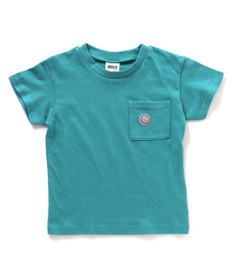 日本 BREEZE - 百搭舒適圓領短袖上衣-條紋-萊姆綠