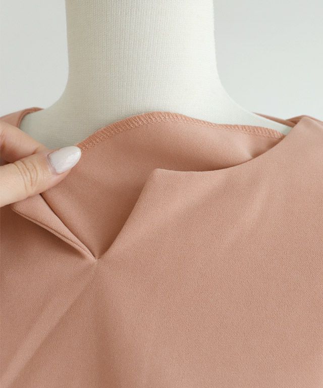 日本 Pierrot - 接觸涼感 小V領雪紡無袖上衣-橘