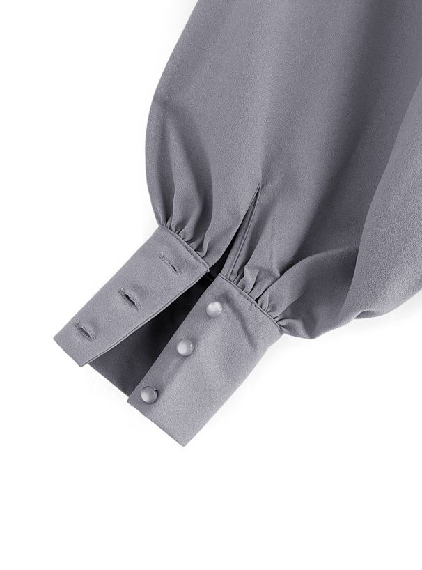 日本 GRL - 華麗扭結氣球袖上衣-淺粉 (F)