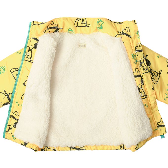 akachan honpo - 內裡刷毛夾克-史努比-黃色