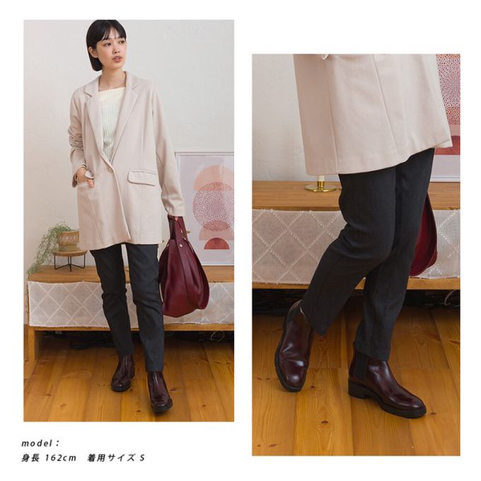 日本 OMNES - 美腳彈性內刷毛錐形長褲(後腰鬆緊)-芥末黃