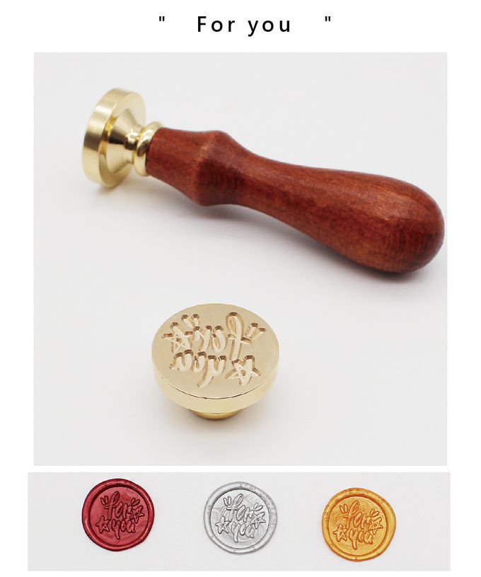 HAPPYMT - 火漆封蠟入門超值組-祝福語Best wishes-金色蠟粒