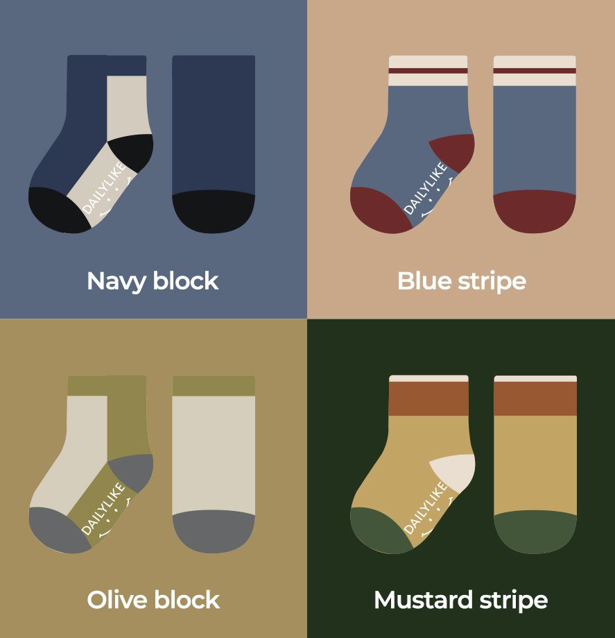 韓國 Daily Like - 兒童襪子(荷葉中筒襪)4入組-2