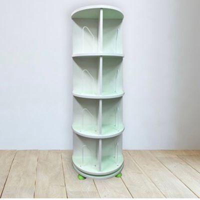 第一博士 - 360° 旋轉書櫃-四層式(高度137cm)-綠圓白方-支架16入+水平儀4入