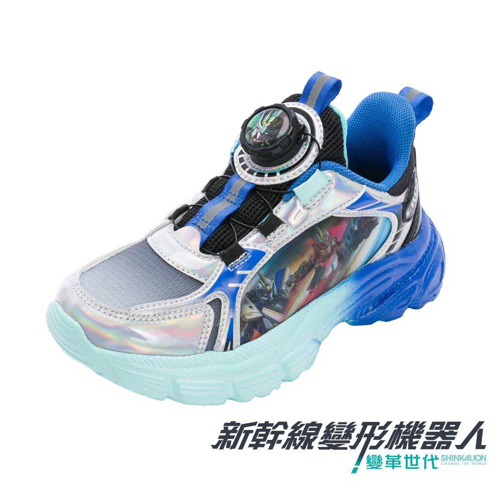 新幹線變形機器人 童鞋 輕量旋轉扣運動鞋 SHKR57366-柔軟舒適4D鞋墊-藍-(中童段)