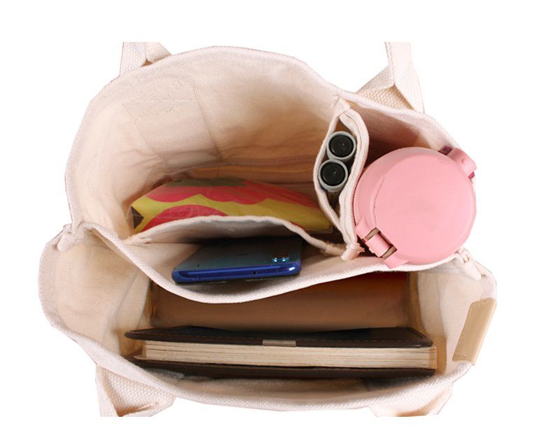 加厚大容量帆布手提包/便當袋-深藍色 (23x15x21cm)