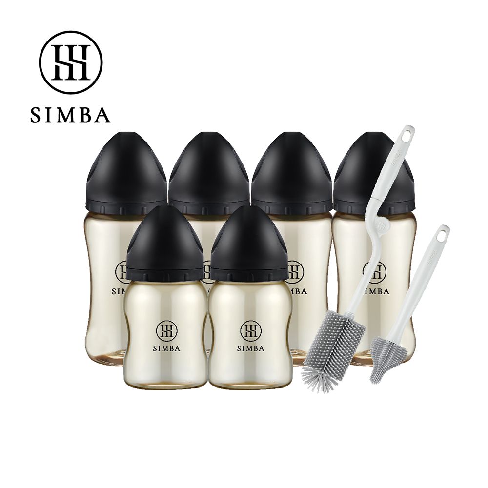 省力洗瓶！蘊蜜鉑金PPSU寬口奶瓶極淨組-新生適用-蒔黑