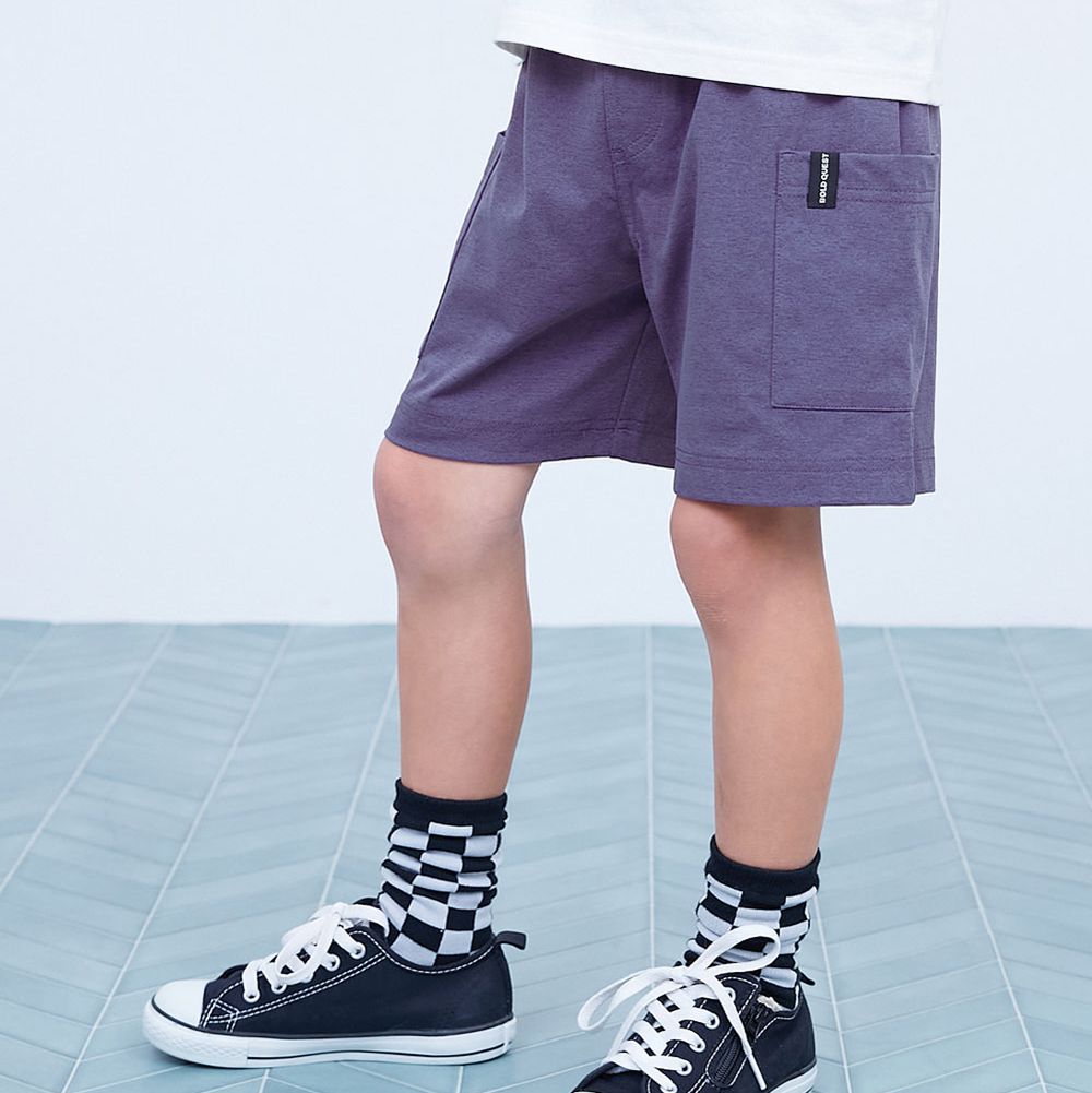 [快乾防皺] 防污可烘舒適機能短褲-大口袋-深紫